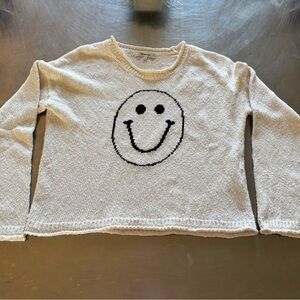 madewell cream smiley face sweater • xs